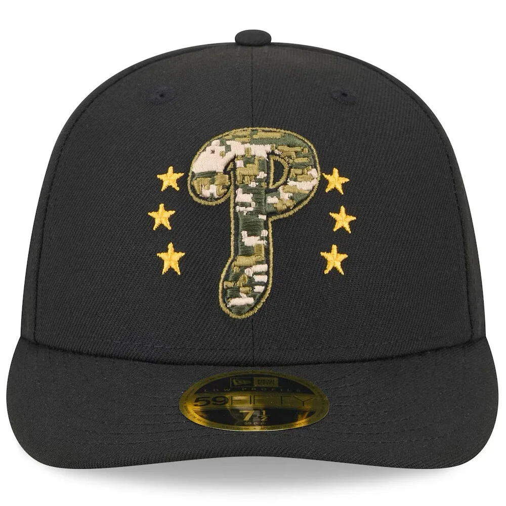 New Era 59FIFTY Philadelphia Phillies Cap Men Black Armed Forces Day Low UPS1362